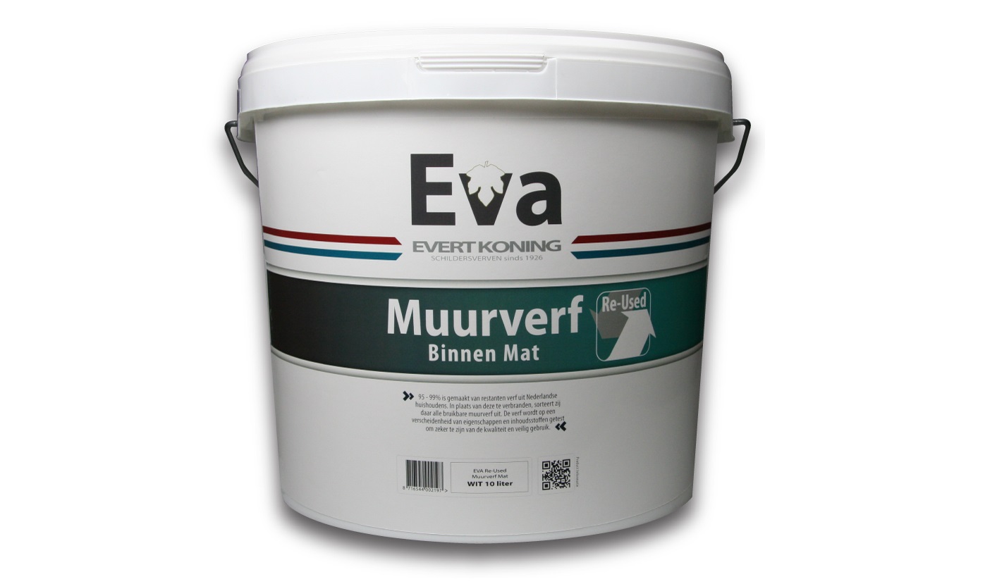 EVA Ursa muurverf op basis van meer dan 97 procent aan gerecyclede verfresten