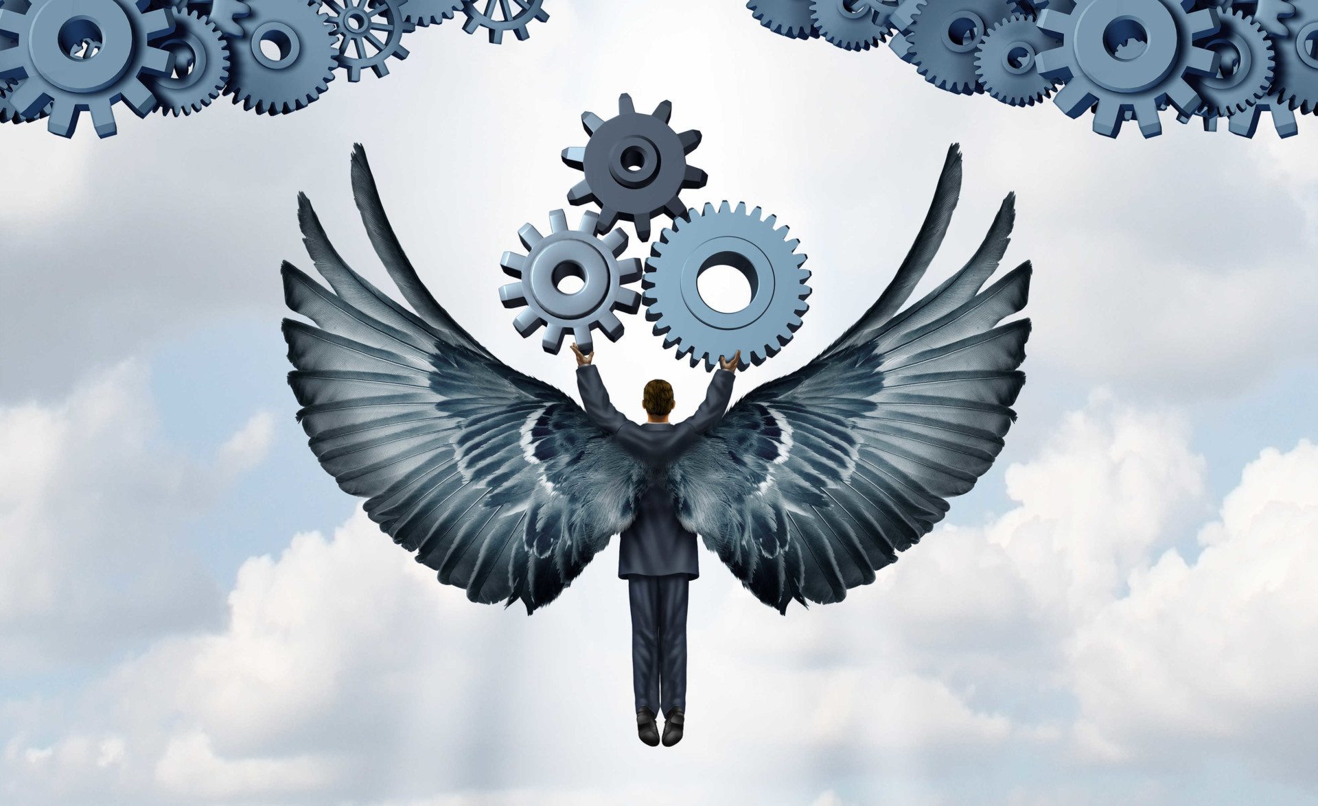 Engel met tandwielen