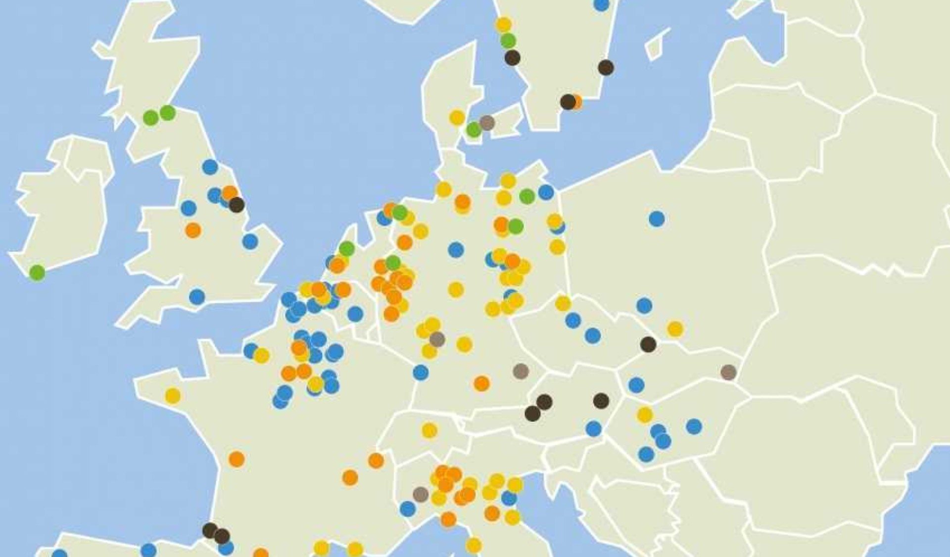 Kaart bioraddinaderijen