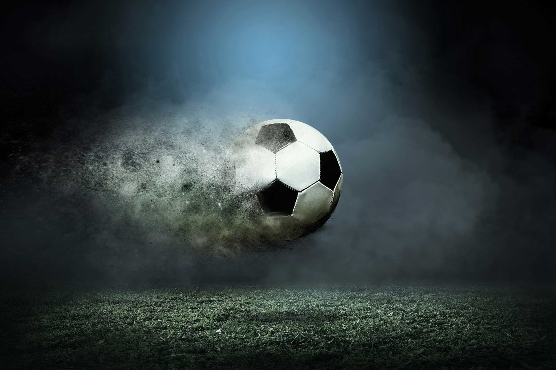 voetbal sportveld stofwolk