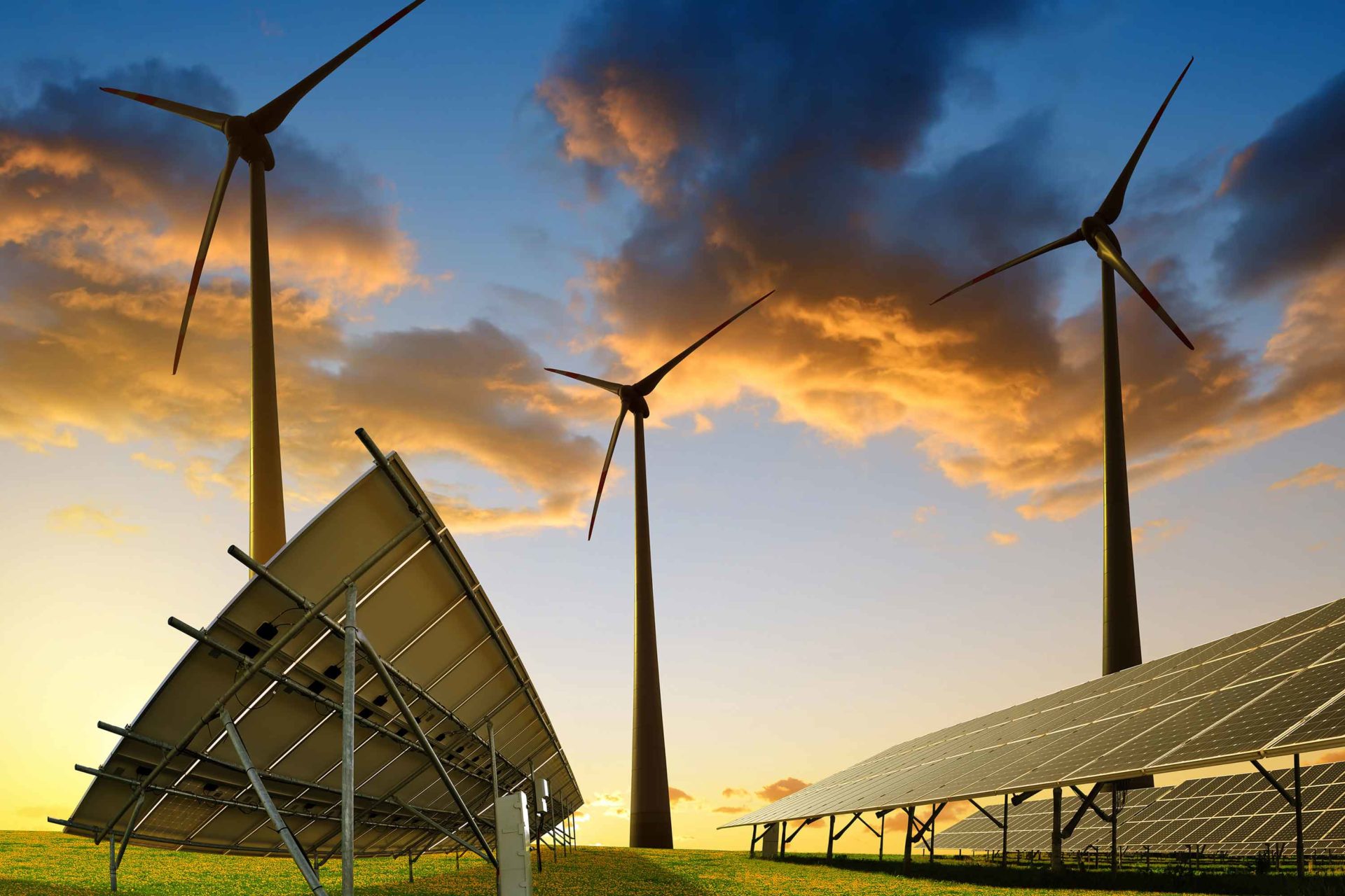 Zonnepanelen en windmolens