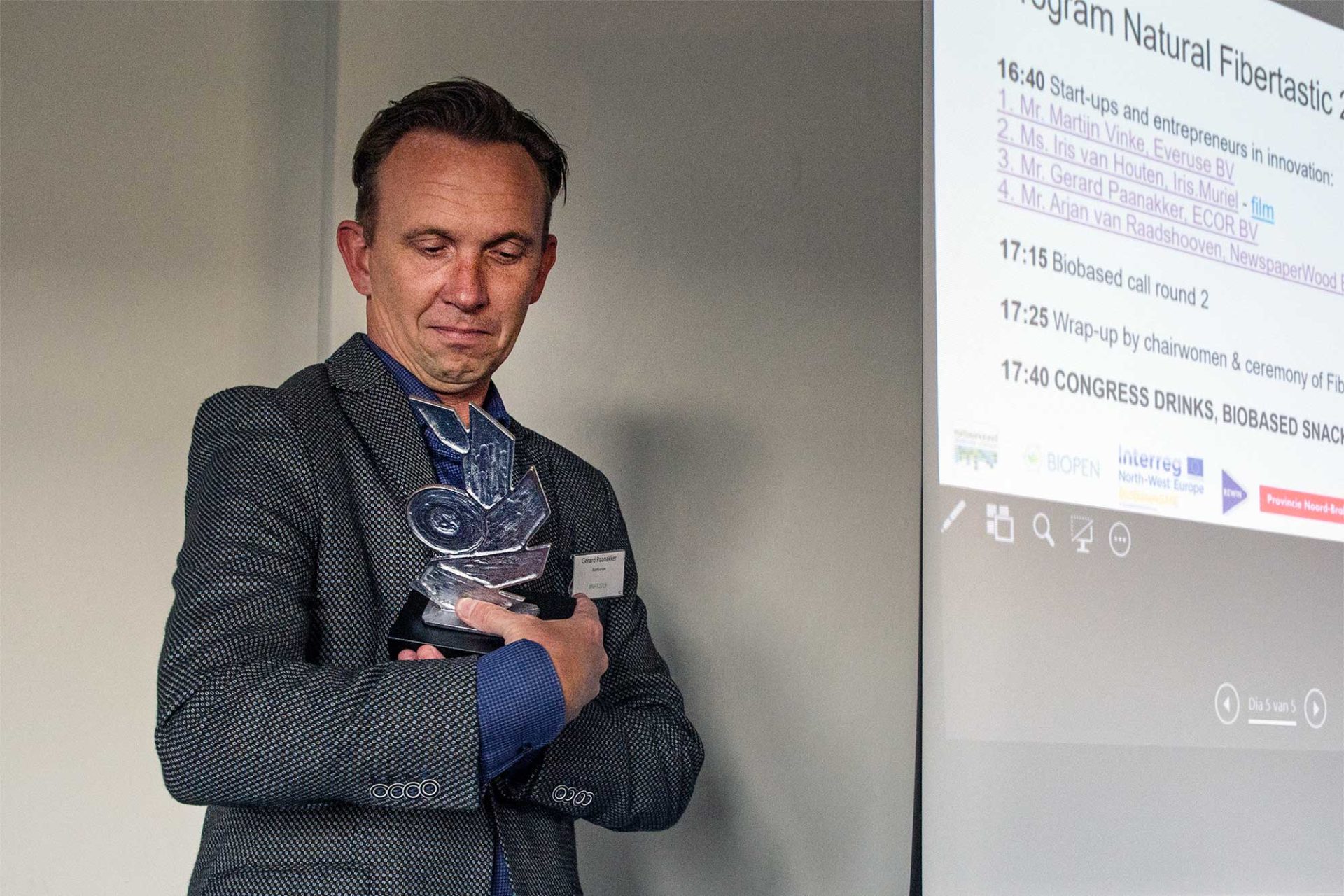 Gerard Paanakker met de NFT Award 2019