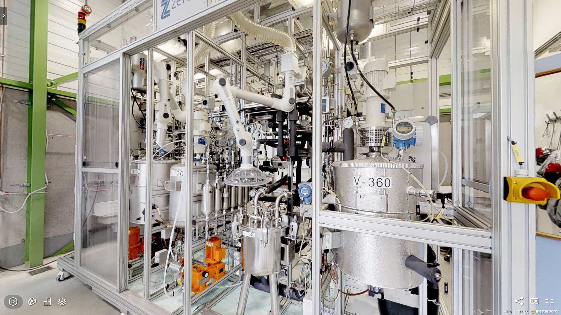 Beeld uit de 3D VR presentatie van het TNO Biorizon Bio-aromatics Lab