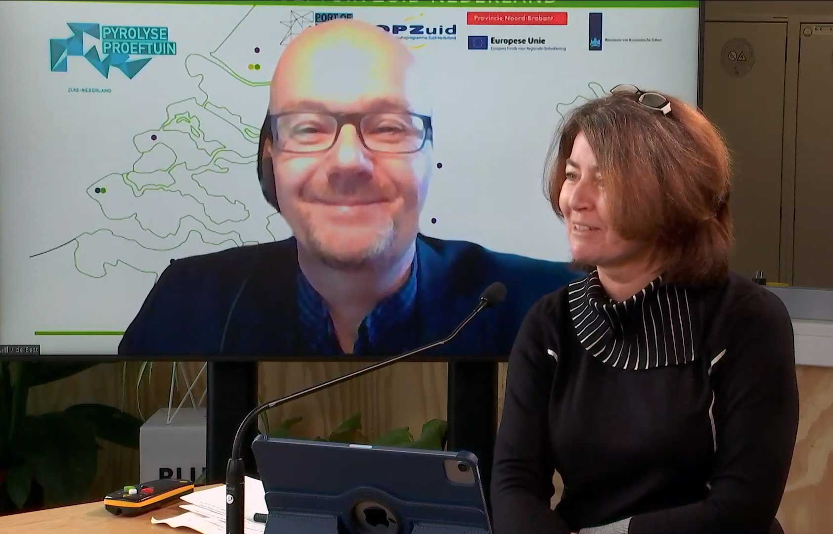 Vlnr Jappe de Beste (Avans) en Manon Baartmans (Port of Moerdijk)