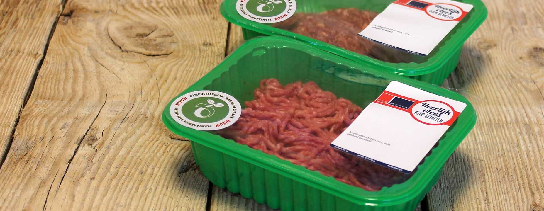 Composteerbare vleesverpakkingen