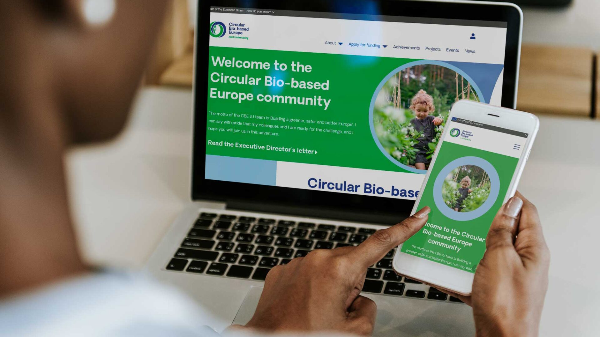 CBE JU Website mockup